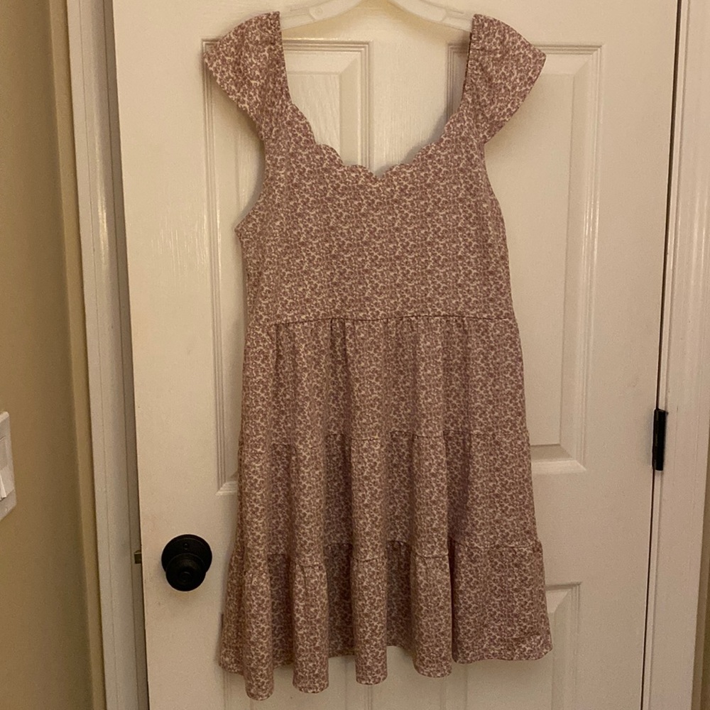 New monetea floral ruffle sleeve dress